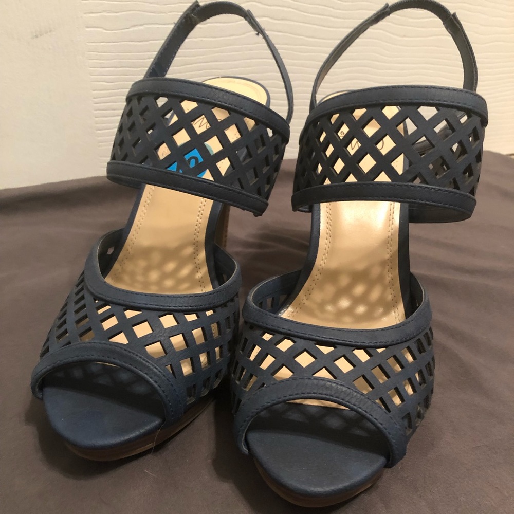 Impo Olga Navy Peeptoe Heels